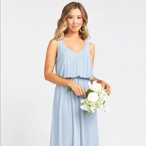 Show me your mumu Kendall Dress Steel blue Chiffon
